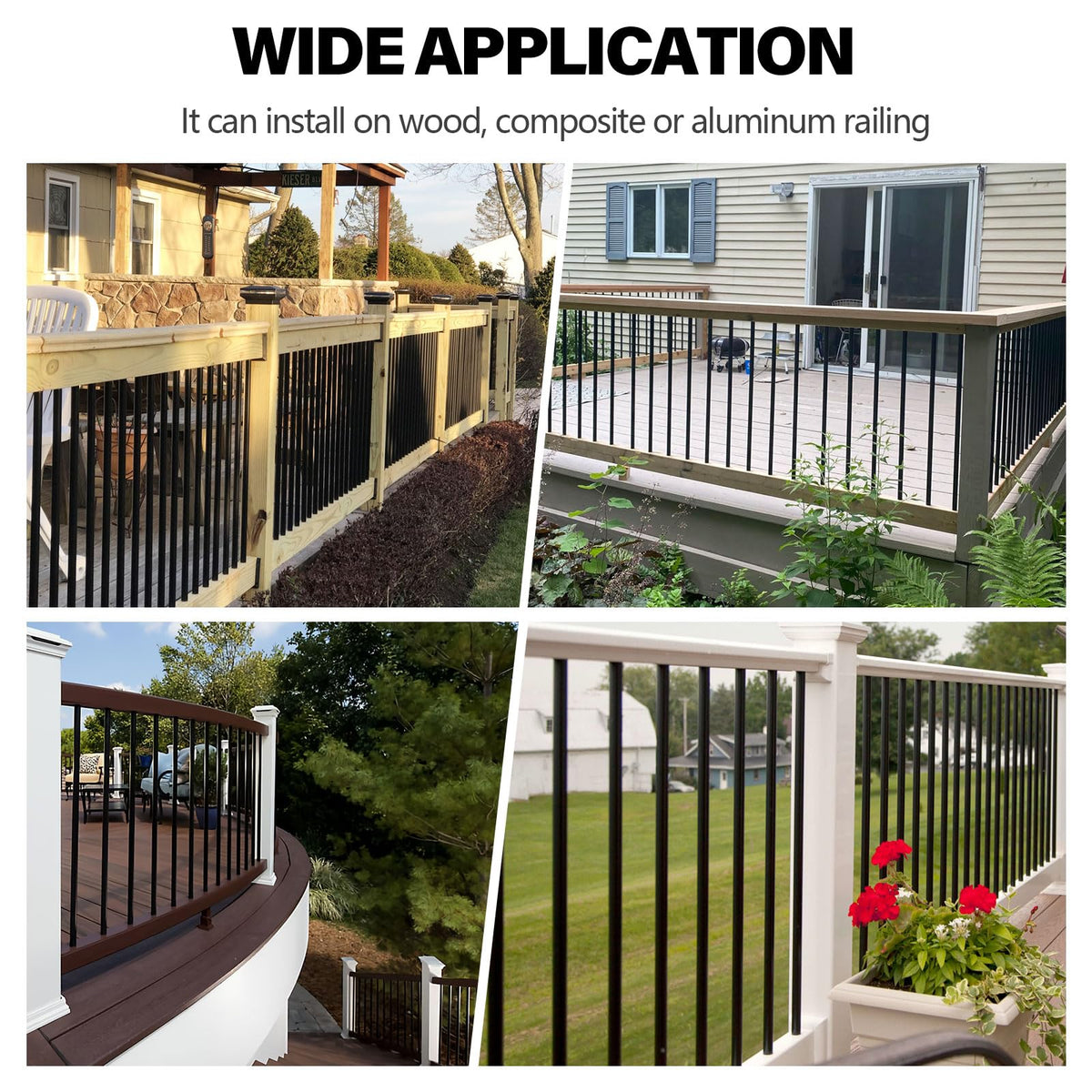 101 Pack 36" Round Black Aluminum Deck Balusters C7779
