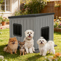 Weatherproof PP Plastic Dog House with Sloped Roof T274141