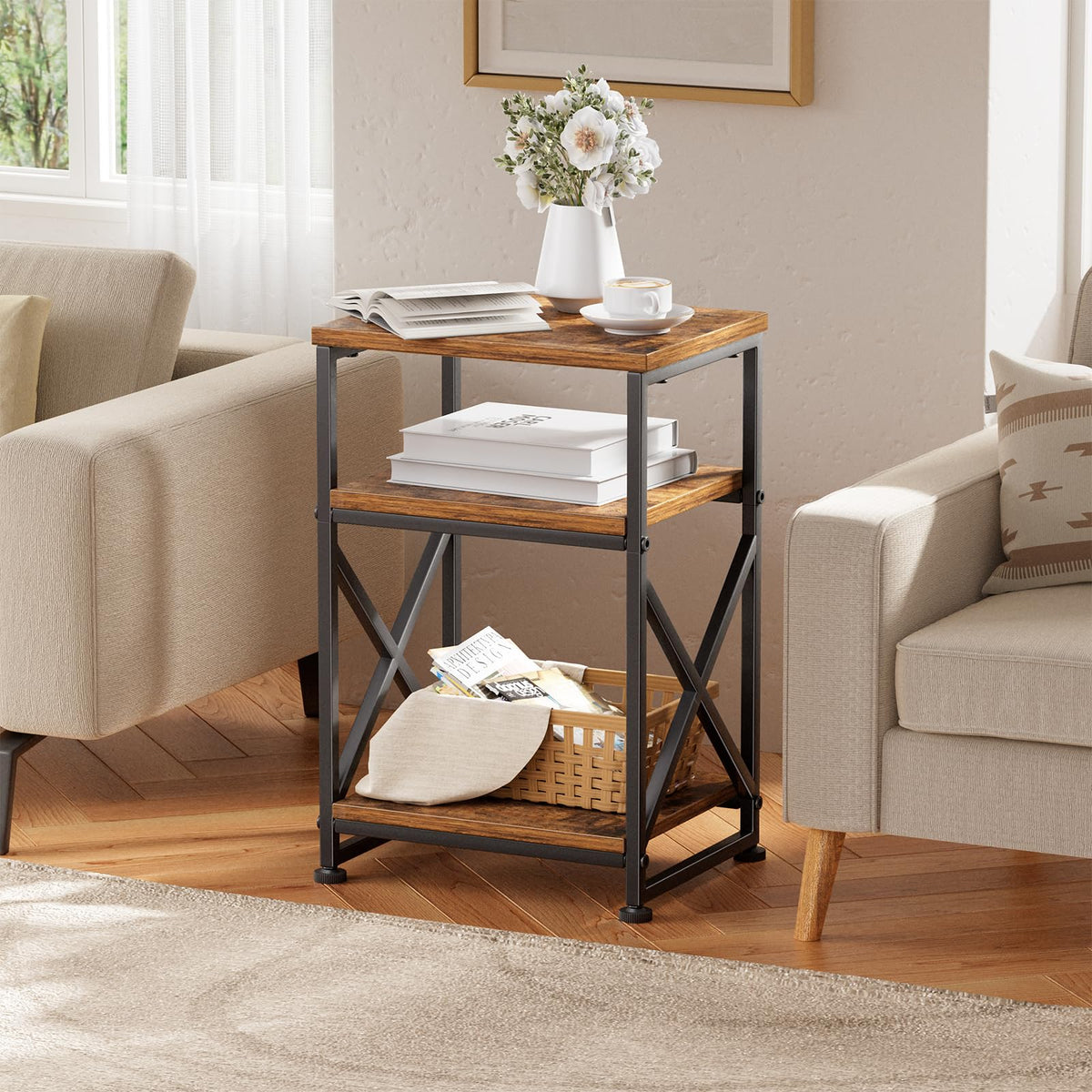 3 Tiers Open Shelves Side Table X633