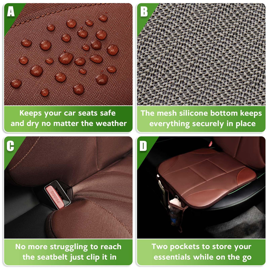 Car Seat Protector with 2 Storage Pockets, Black V3562