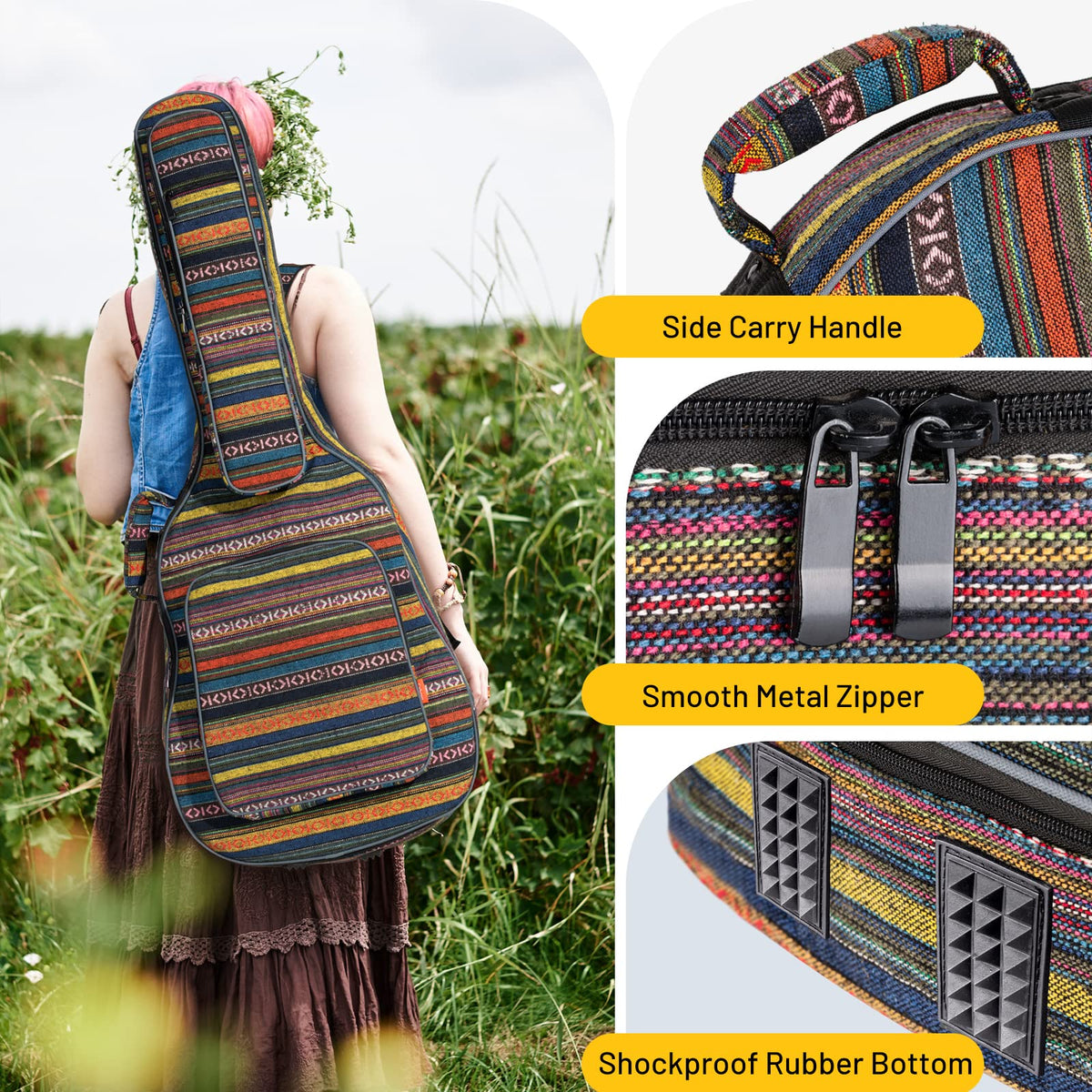 0.65in Thick Sponge Padded Acoustic Guitar Bag R662049