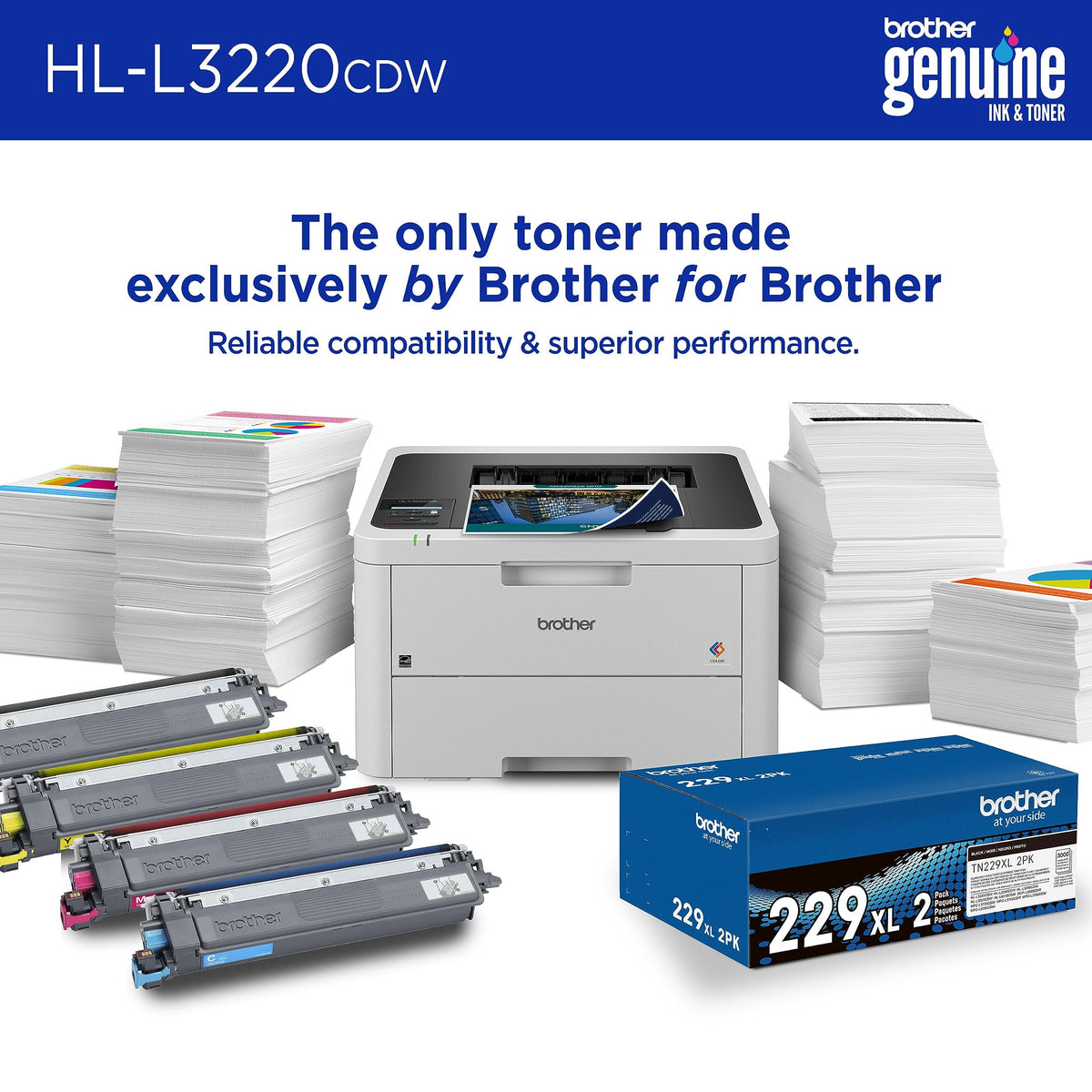 Color Laser Printer with Wireless Printing, Duplex, 250-Sheet Paper Tray C9596