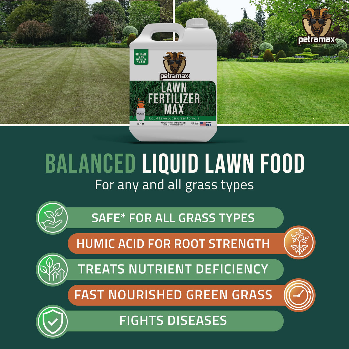 Liquid Lawn Fertilizer Concentrate 16-4-8 32 oz J93057