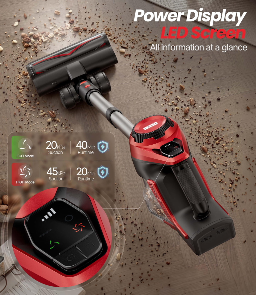 Cordless Stick Vacuum 45Kpa 1.5L Lightweight Handheld Vacuum O531