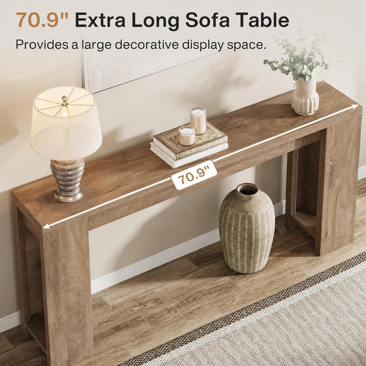 70.9-Inch Light Brown Console Table P155