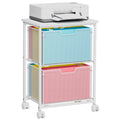 White 2 Drawer Rolling File Cabinet R4066