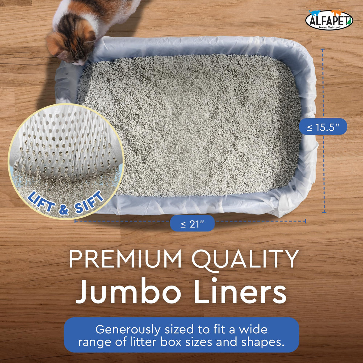 Jumbo 15 Count Pack of 5 Cat Litter Box Liners L738