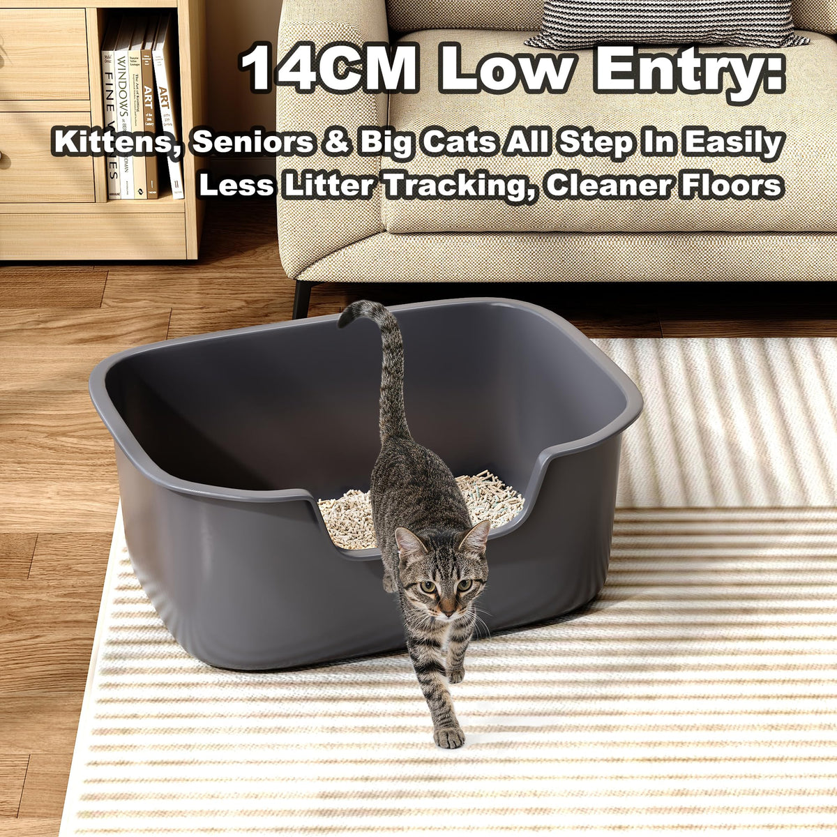 Large High Sides Cat Litter Box N66669