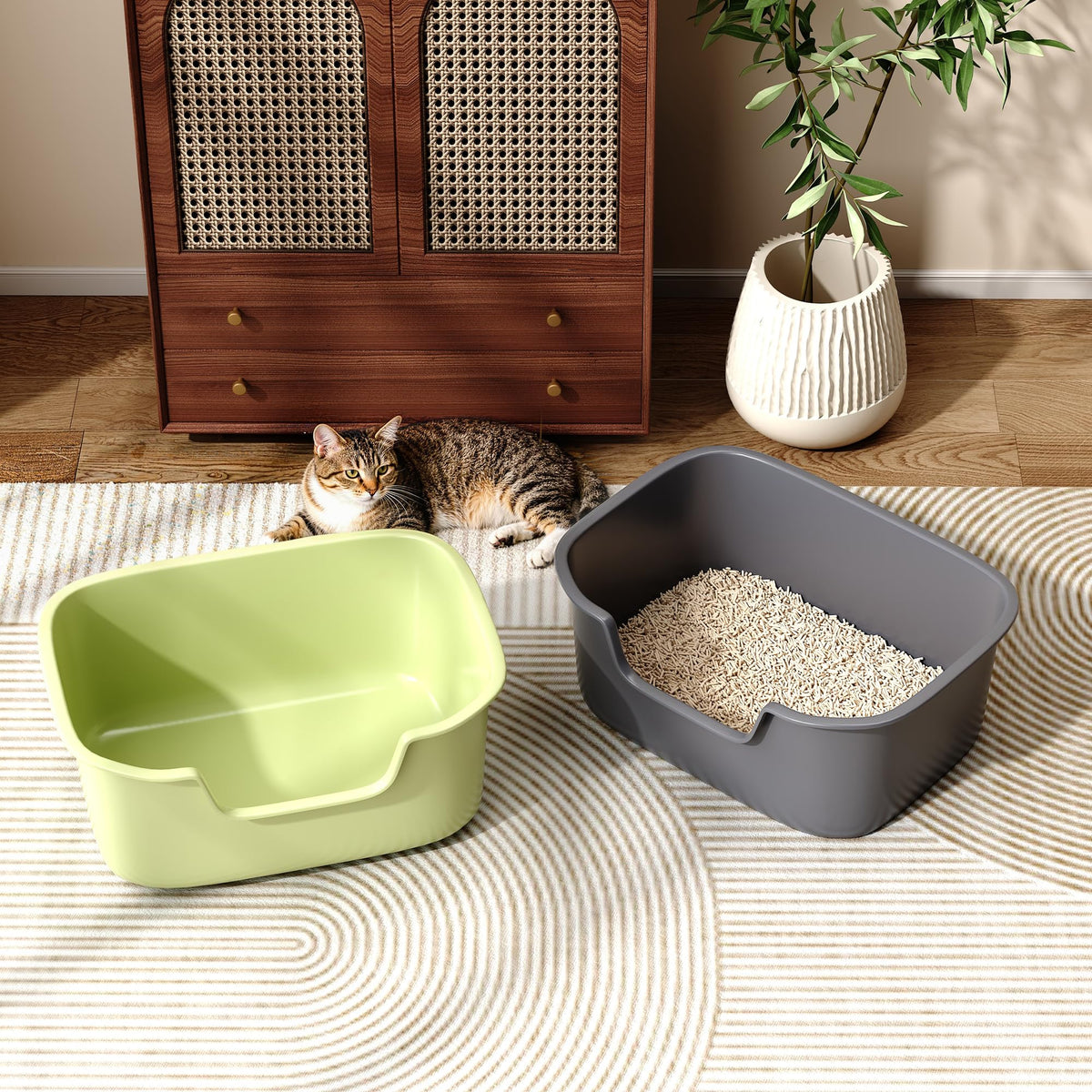 Large High Sides Cat Litter Box N66669