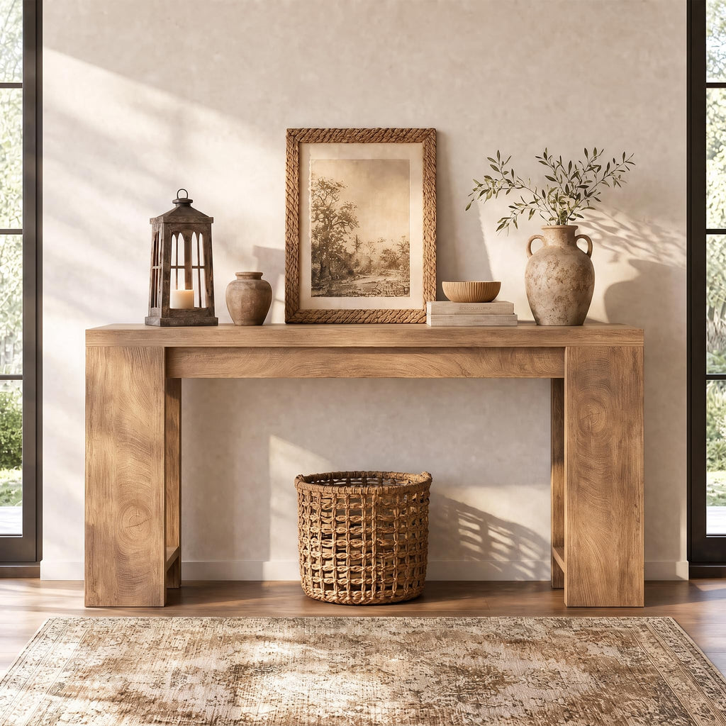 70.9-Inch Light Brown Console Table P155